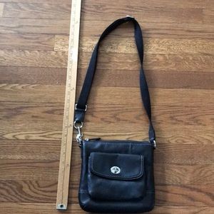 Black leather crossbody purse